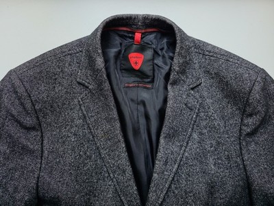 Strellson Tweed Sakko Jacke aus Schurwolle und Baumwolle Gr. 50 Grau Meliert