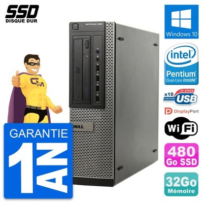 PC DELL OptiPlex 990 DT Intel G630 RAM 32GB SSD 480GB Windows 10 Wifi