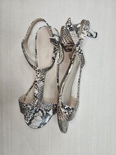 Marks & Spencer Footglove Snake Print Leather Sandals Heels UK 6