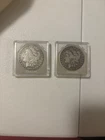 US Morgan Silver Dollars 2 coins  circulated details Pre 1904 Lot T10