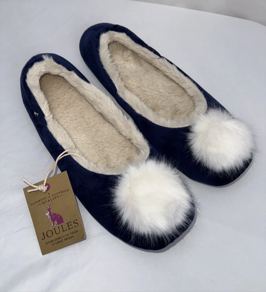 Zapatillas para mujer Joules Pombury azul marino talla Lg 9-10 nuevas con etiquetas Foto 2 de 4