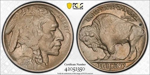 1913 D Type 2 Buffalo Nickel PCGS XF45 Gold Shield Extremely Nice Original Coin