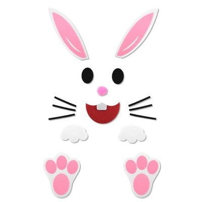 Easter Bunny Door Decoration Felt Rabbit Wall Stickers for Easter Party Decor...