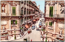 Italy Sicily Palermo Quattro Canti Via Maqueda Baroque Statues Fountains 1908 PC