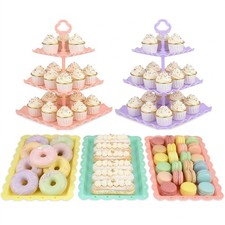 NWK 5 Piece Cake Stand Set with 2 x Large 3-Tier Cupcake Stands, 3 x Appetizer T