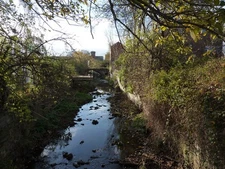 Photo A3 River Hipper at Factory Street Chesterfield/SK3871 Low water l c2011