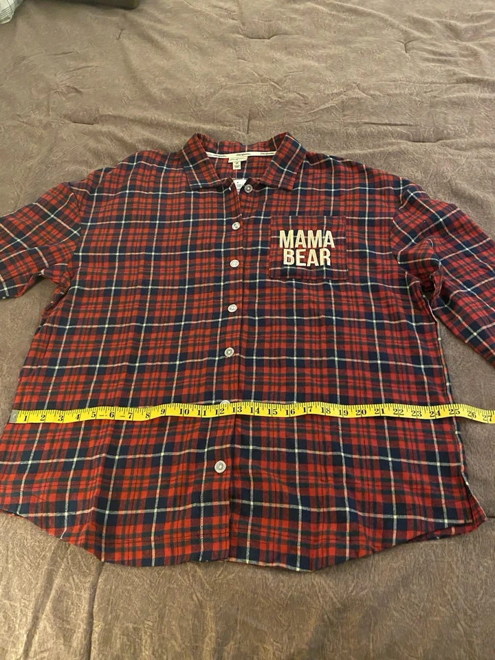 Dearfoam’s Women’s Mama Bear Plaid Pajamas Size XL 100% Cotton New Tags - Image 2 of 4