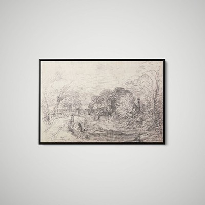 John Constable - A Bridge Near Salisbury Court, Perhaps Milford Bridge - Print