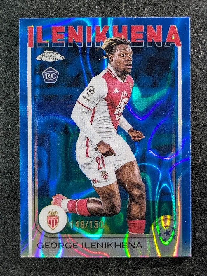 2024-25 Topps Chrome UEFA GEORGE ILENIKHENA 148/150 RC Blue Lava Ref. SP #185