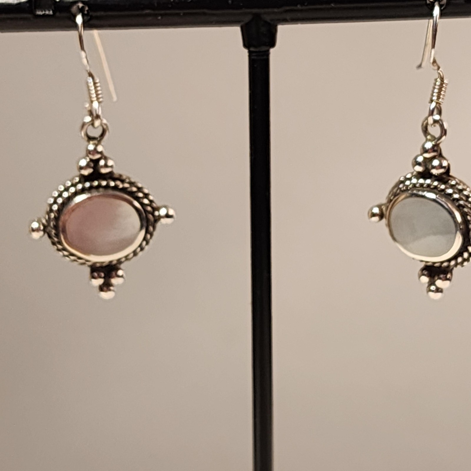 Sterling Silver 925 MOP Dangle Drop Earrings Wome… - image 5