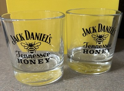 Jack Daniels Tennessee Honey Whisky Cocktail Drinking Glasses Bee Set of 2