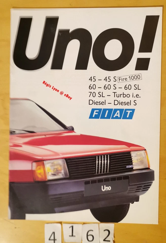 FIAT UNO 45/ 60/ 70/ TURBO i.e./ DIESEL Prospectus Fr 16 pages 9/1985 - Photo 1/4