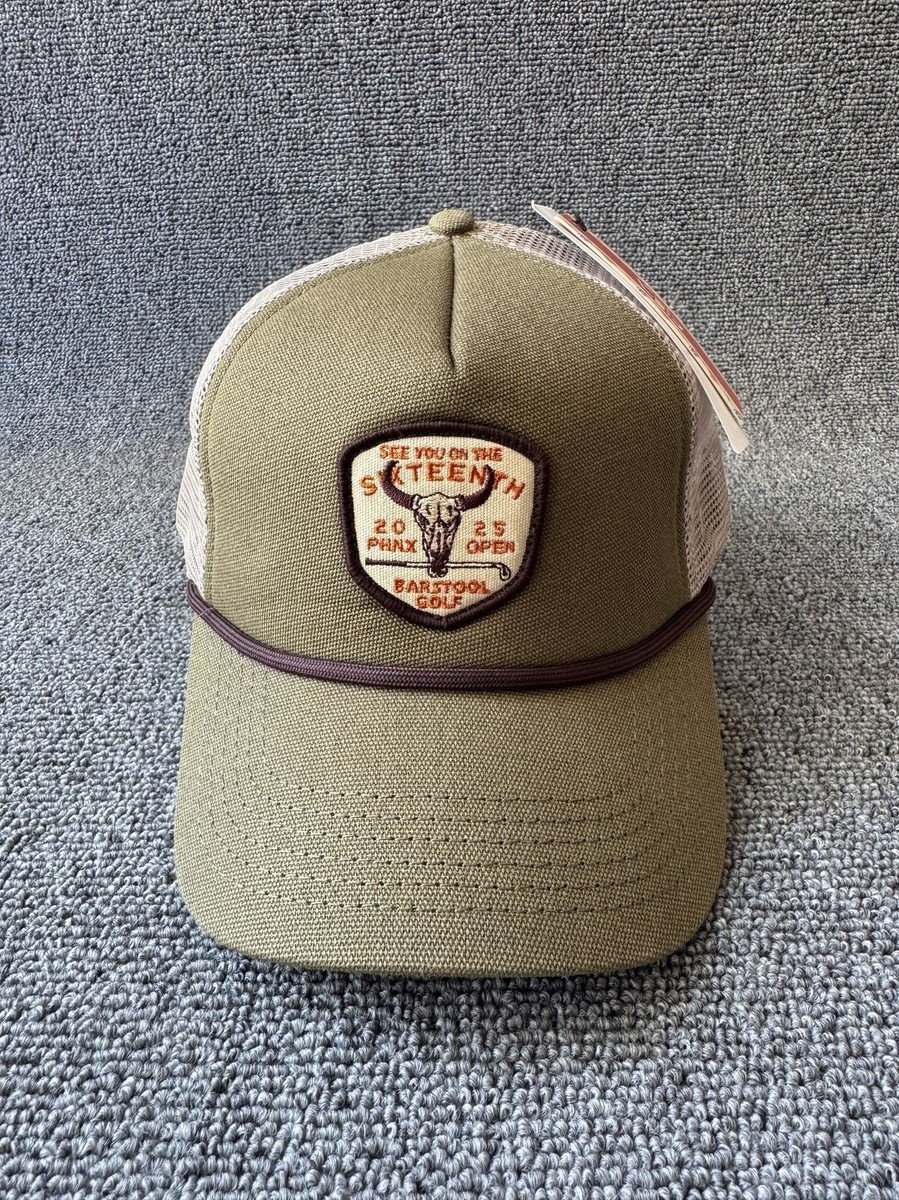 Barstool Sports Barstool Golf Trucker Snapback Hat Olive Green Mesh Back