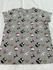 Hello Kitty Friends T-Shirt Kuromi Keropi Cinnamon Plus sz 3X Grey Sanrio Hybrid