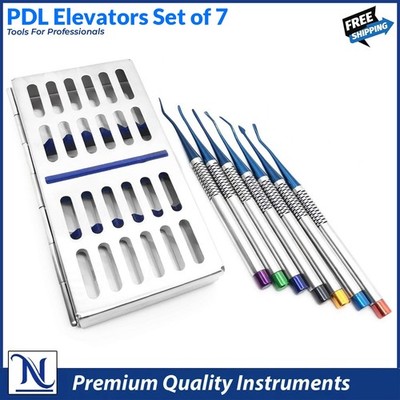 Dental Luxating PDL Elevators Set Of 7 Periotome Luxation Root Extracting Kit