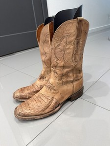 Lucchese Hornback Caiman Boots Mens 9.5D Cognac Exotic Western Since 1883 CL1064 Lucchese 1883 caiman boots - Gem main image 2