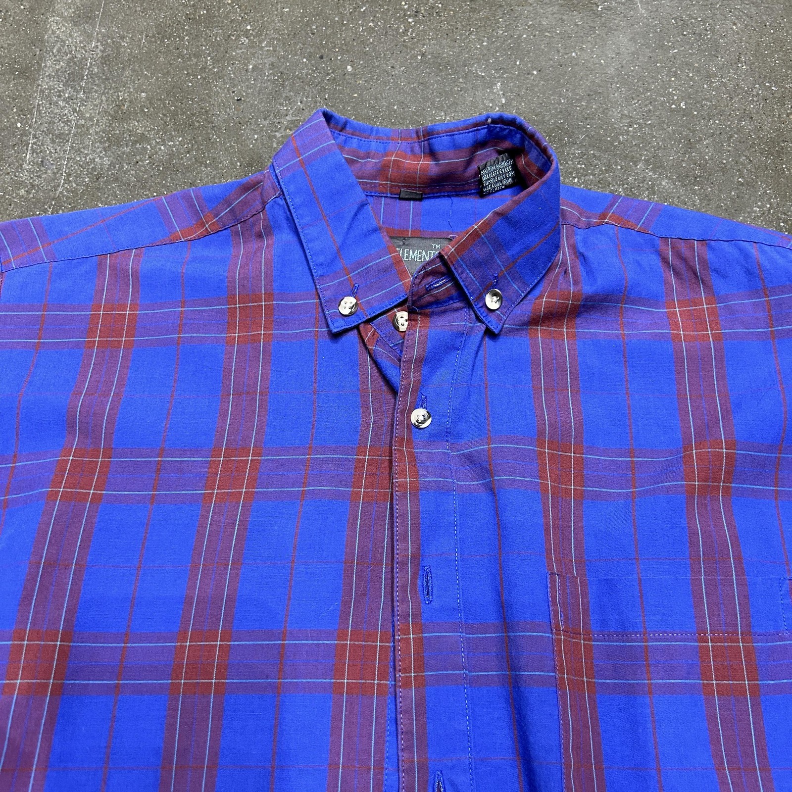 Basic Elements Shirt Mens Medium Blue Red Plaid B… - image 2