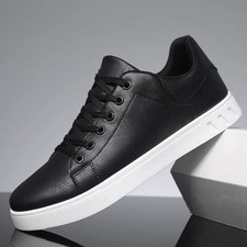 Men'S Faux Leather Trainers Low Top Sneakers High Quality Sole LaceUp Design