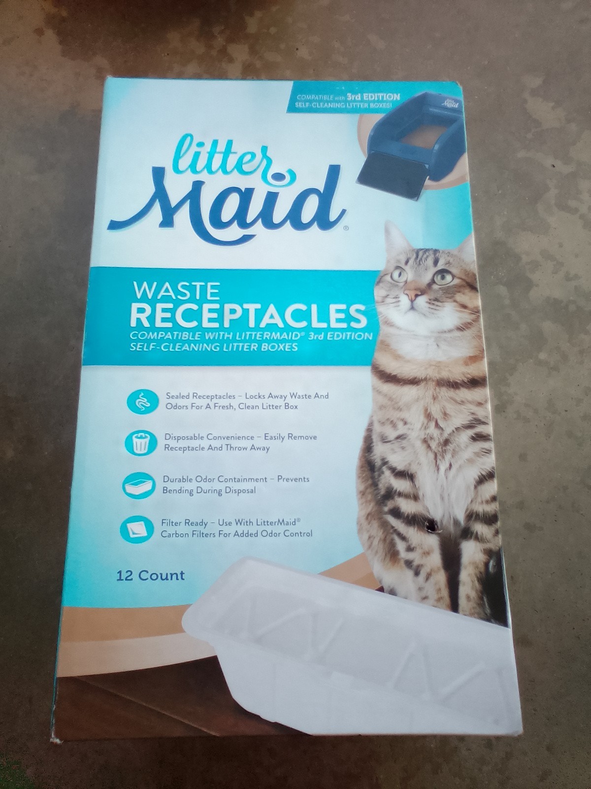 LitterMaid Waste Receptacles 3rd Edition Sealable 12 Count Kitty Cat Litter