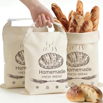 3 Pack Beeswax Bread Bags for Sourdough and Homemade Bread, Reusable Extra La...