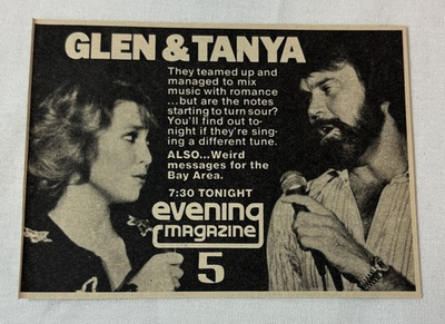 #ad 1981 KPIX tv ad Evening Magazine GLEN CAMPBELL AND TANYA TUCKER $6.99