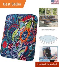 Elegant Floral Printed Cushion Covers - Washable, Water-Resistant, 27.5'' x 25''
