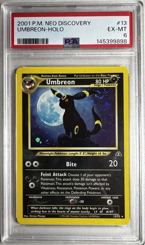Umbreon Holo PSA 6 Pokémon 2002 Neo Discovery #13