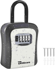Key Lock Box for Outside-Combination Lockbox for House Key-Portable/Wall Mounted