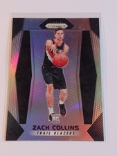 2017-18 Panini Prizm Zach Collins Silver Prizm Rookie Card (RC) #144 Blazers. rookie card picture