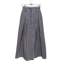 Junior House Vintage Houndstooth Plaid Maxi Skirt Size 24 Waist Milkmaid Prairie
