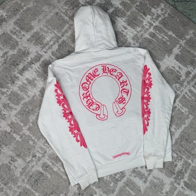 Chrome Hearts Floral Horseshoe Pink Pullover Hoodie | eBay
