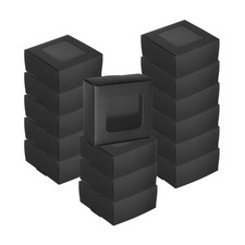 30Pcs Kraft Soap Boxes, 2.6 x 2.6 x 1.2Inch Mini Kraft Treat Boxes(Black)