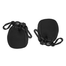 2Pcs 2.8" IDx3.9" H Drawstring Lens Pouch Lens Case for DSLR Camera Lens