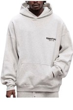 FEAR OF GOD Essential Hoodies Light Oatmeal/Grey  Size XS