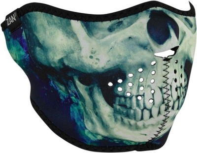 Zan Headgear Half-Face Neoprene Paint Skull Mask Blue
