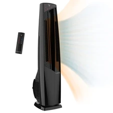 Lasko 37.5" Duo Comfort Fan & Ceramic Heater with Remote - Black FHV801