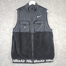Nike Air Gilet Vest Black Fleece Utility Bodywarmer Mens Medium M Full Zip
