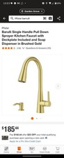 Barulli Single Handle Pull Down Sprayer Kitchen Faucet with Deckplate...