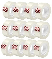 Transparent Tape Refills, Clear Tape Dispenser Refill Rolls, Glossy 12 Rolls