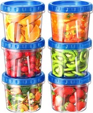 Plastic Food Storage Containers 6-Pack 24oz with Leakproof Twist Lids