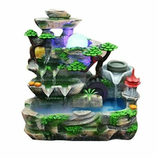 Indoor Rockery Fountain Goldfish Waterfall Feng Shui Water Sound Desktop Decor