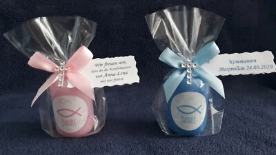 MARKENLOS Taufe Gastgeschenke Danke Kerzen Kommunion Konfirmation Tischdeko