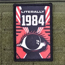 Literally 1984 Patch Moral Tactical Meme Military Army USA Flag Hook & Loop 3x2