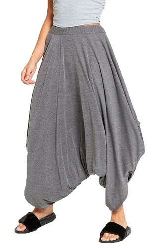 Women Ladies Gathered Draped Baggy Harem Pants Trousers Lagenlook Alibaba 8-26 - Picture 3 of 12