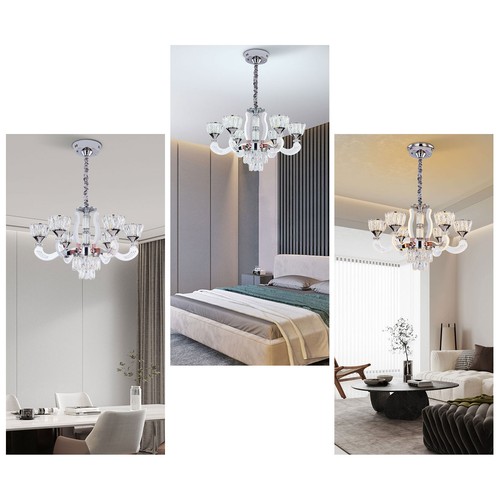6 Lights Pendant Fixture Modern Ceiling Lamp Elegant Crystal Chandelier USA - Picture 21 of 24