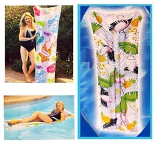 Inflatable 72 Inch Swimming Pool Float Air Mattress Vinyl Swim Lounger Clear