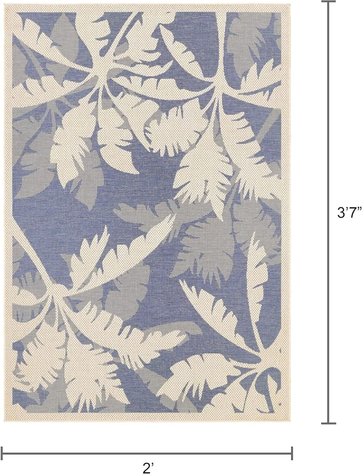 Couristan Monaco Coastal Flora Indoor/Outdoor Machine Made Area Rug, 2' x 3'7", - Image 4 of 4
