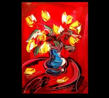 FLOWERS Pop Art  Landscape Cityscape Abstract Original Painting ER2345yR2R