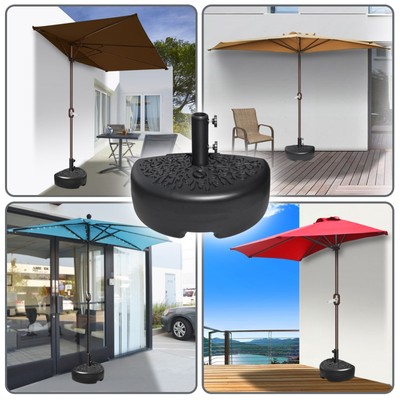 Half Round Semicircle Patio Umbrella Base Stand Water Holder For Pole 1 5 1 9 7445010882858 Ebay