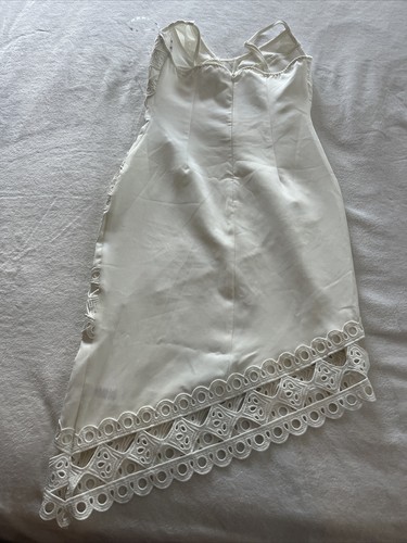 missguided White Talk crochet lace cami mini dress Size US 4 Medium High Low - Picture 7 of 12